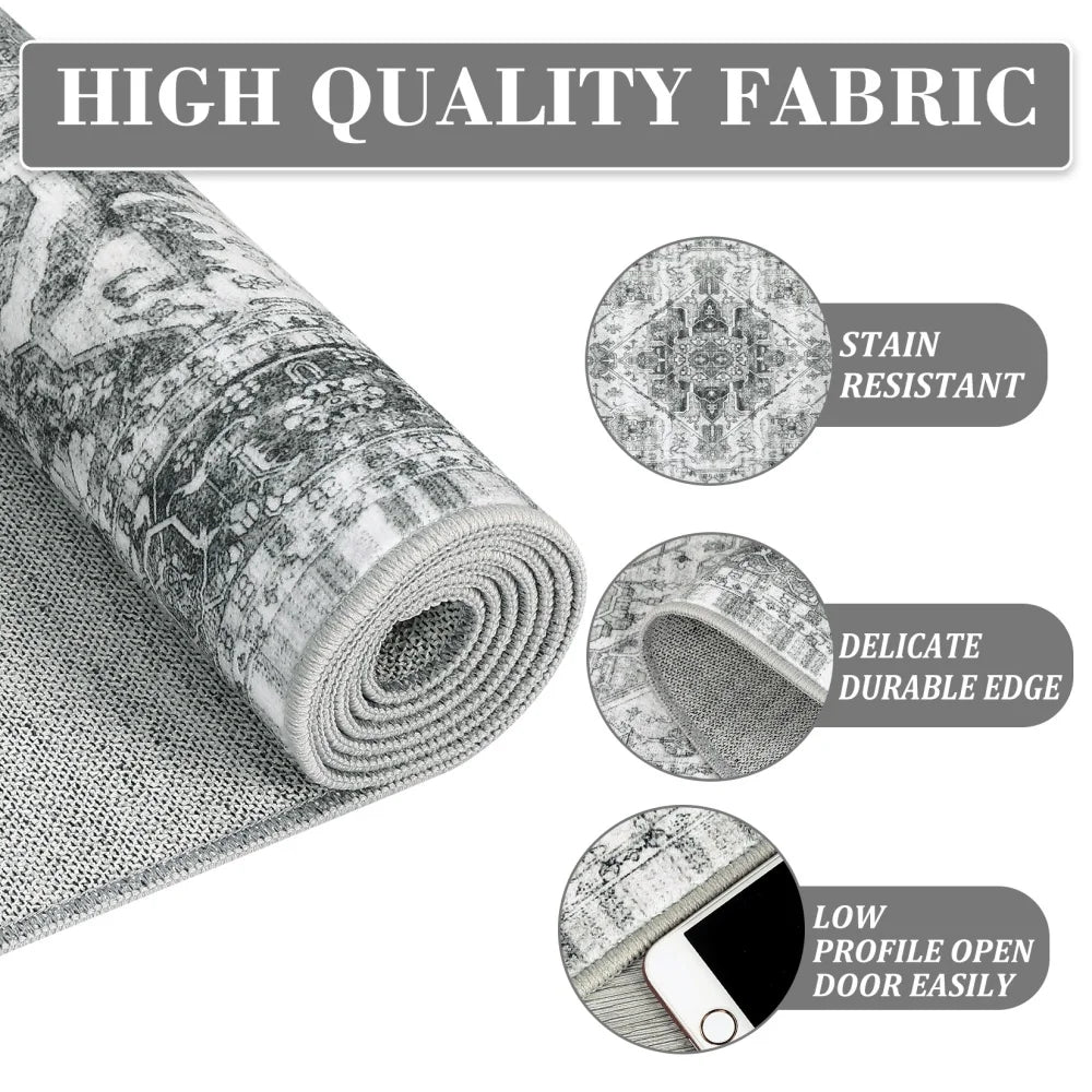 HobbyLane Washable Hallway Runner Geometric Rug Anti Slip