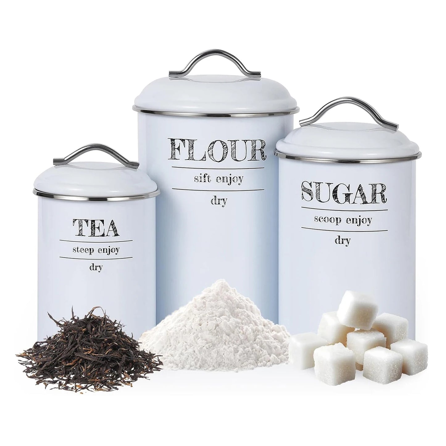 Condiments Kitchen Canister Set With Lids For Countertop