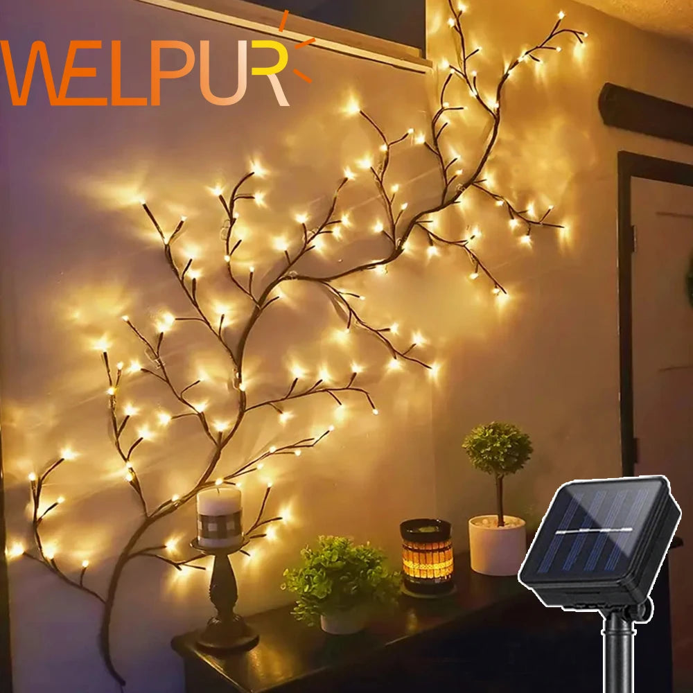 Outdoor Lighting Light String Solar Tree and Vine Lamp 96LED Tree Branches Light Waterproof Garland Home Decorative Lights