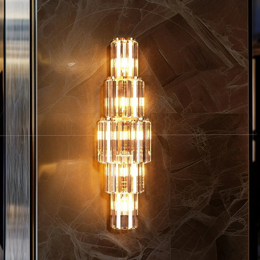LUVODI LuxuriousCrystal HighlyDimmable MultiLayerPro Wall Lamp Sconce With E14 LED