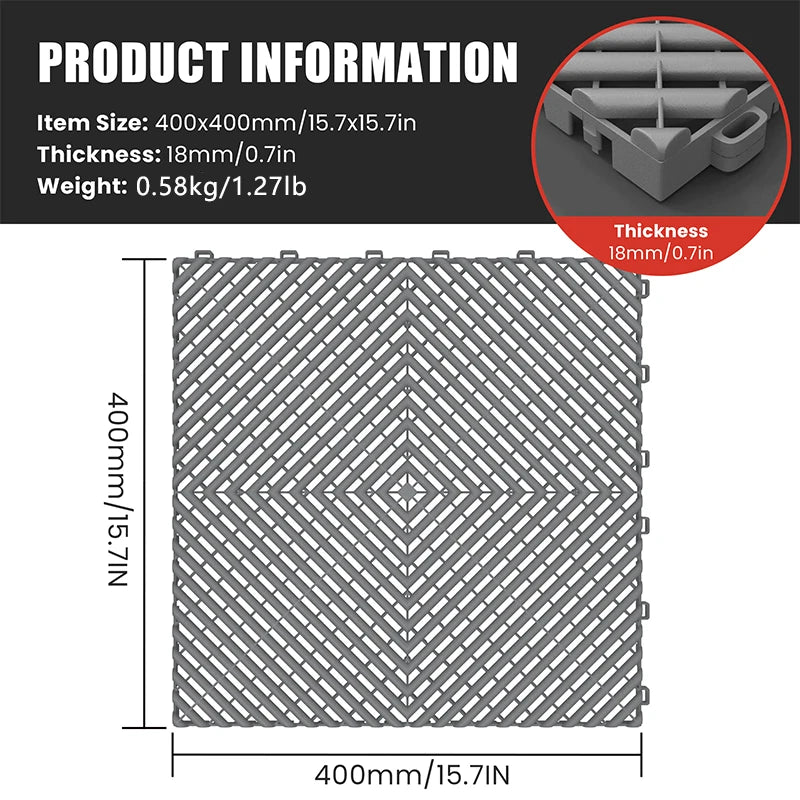 Hign-concerned Garage Floor Mats 25 Pack For Car Wash Tiles