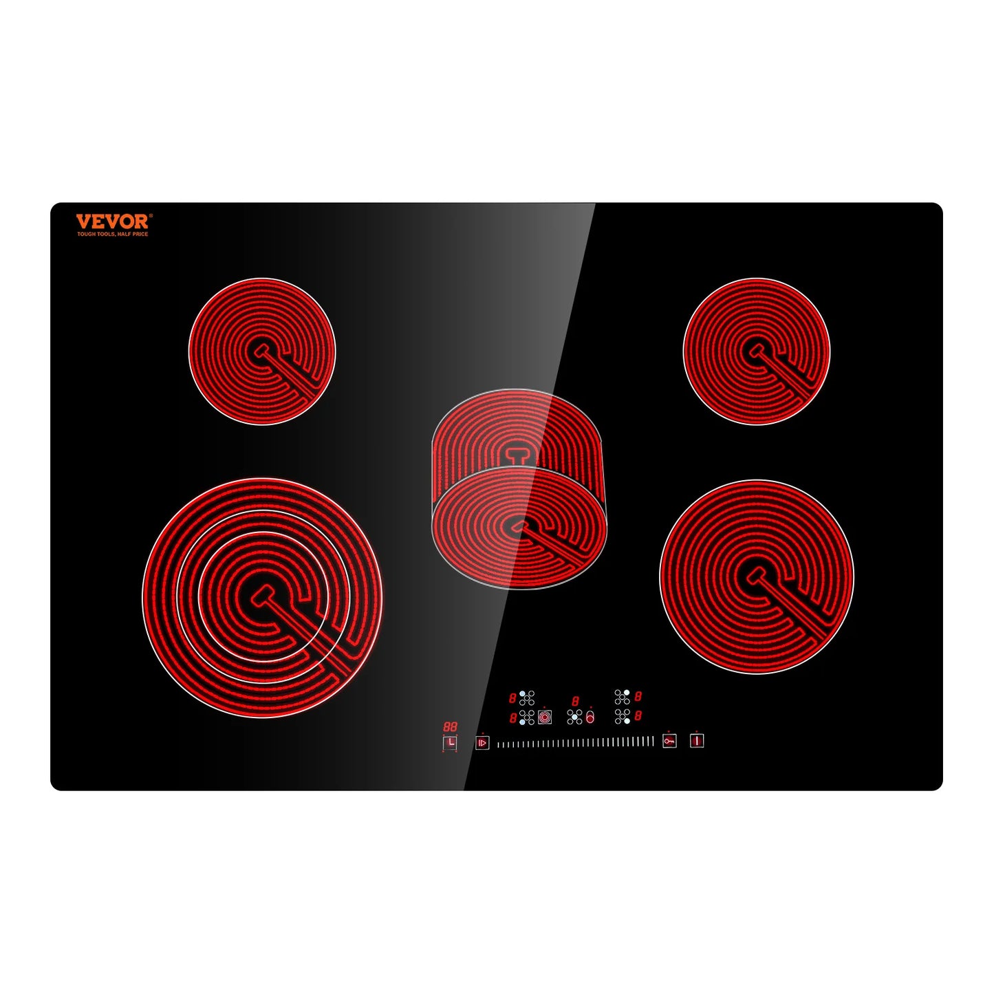 VEVOR Induction Cooktop 2 4 5 Burners Ceramic Glass