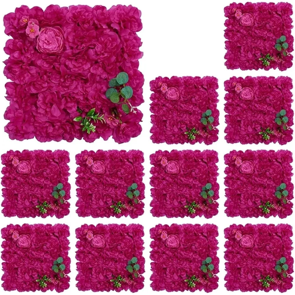 Zhejiang 12Pcs Artificial Roses Wall Panel 3D Backdrop