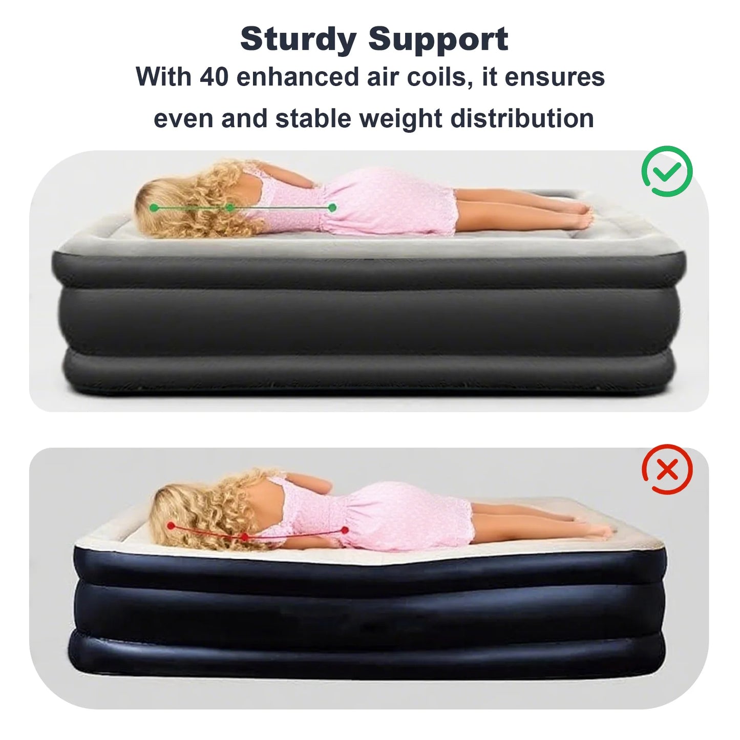 General Inflatable Mattress With Built-In Pump For Outdoor Camping