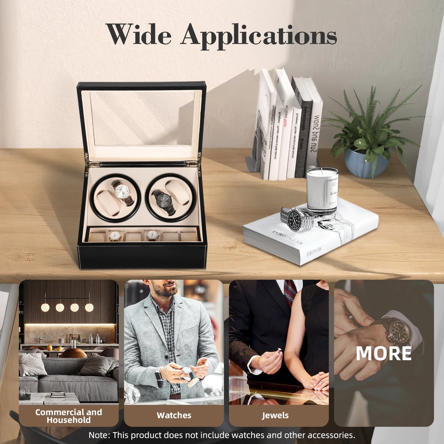 Hign-concerned 4 Plus 6 Watch Winder Case PU Leather Automatic Box