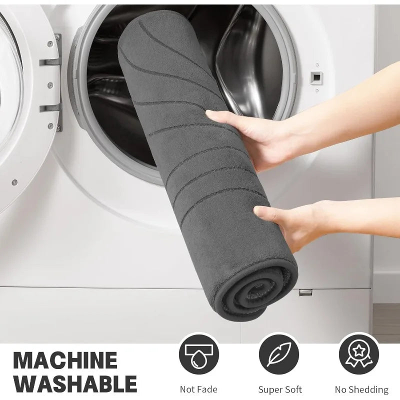 Hignconcerned Bath Rug Set 5 Pieces Memory Foam Non Slip