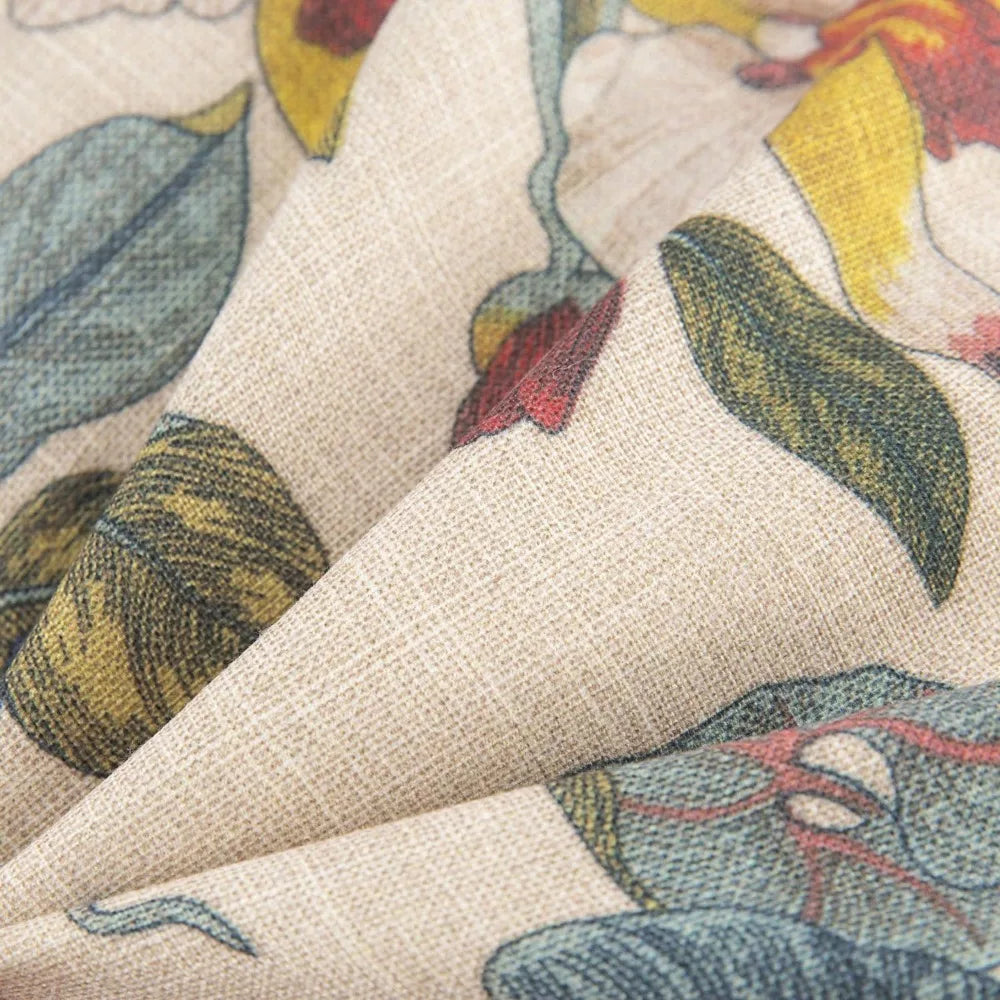 4-Piece Outdoor Dining Chair Cushions, 44x21x4.5 Inches, Comfortable Patio Seating, Khaki Flora Pattern