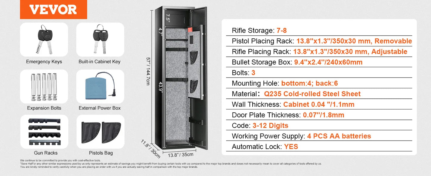 SucceBuy Rifle Safe with Digital Keypad Gun Cabinet