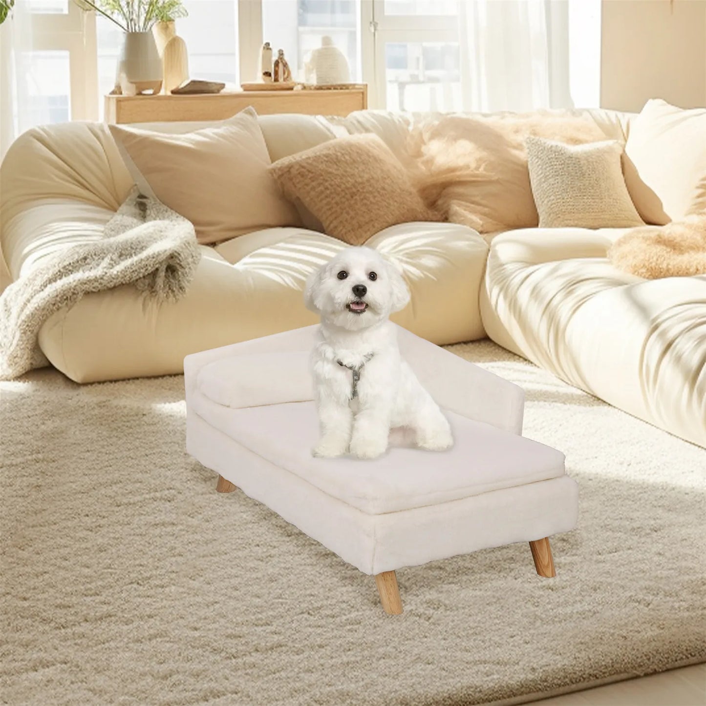 BINGOPAWCN Nordic Elevated Pet Bed With Waterproof Cozy Pad