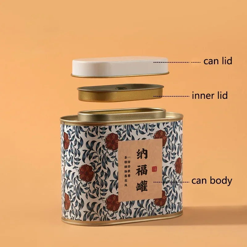 Exquisite Tin Tea Storage Can Airtight Round Container
