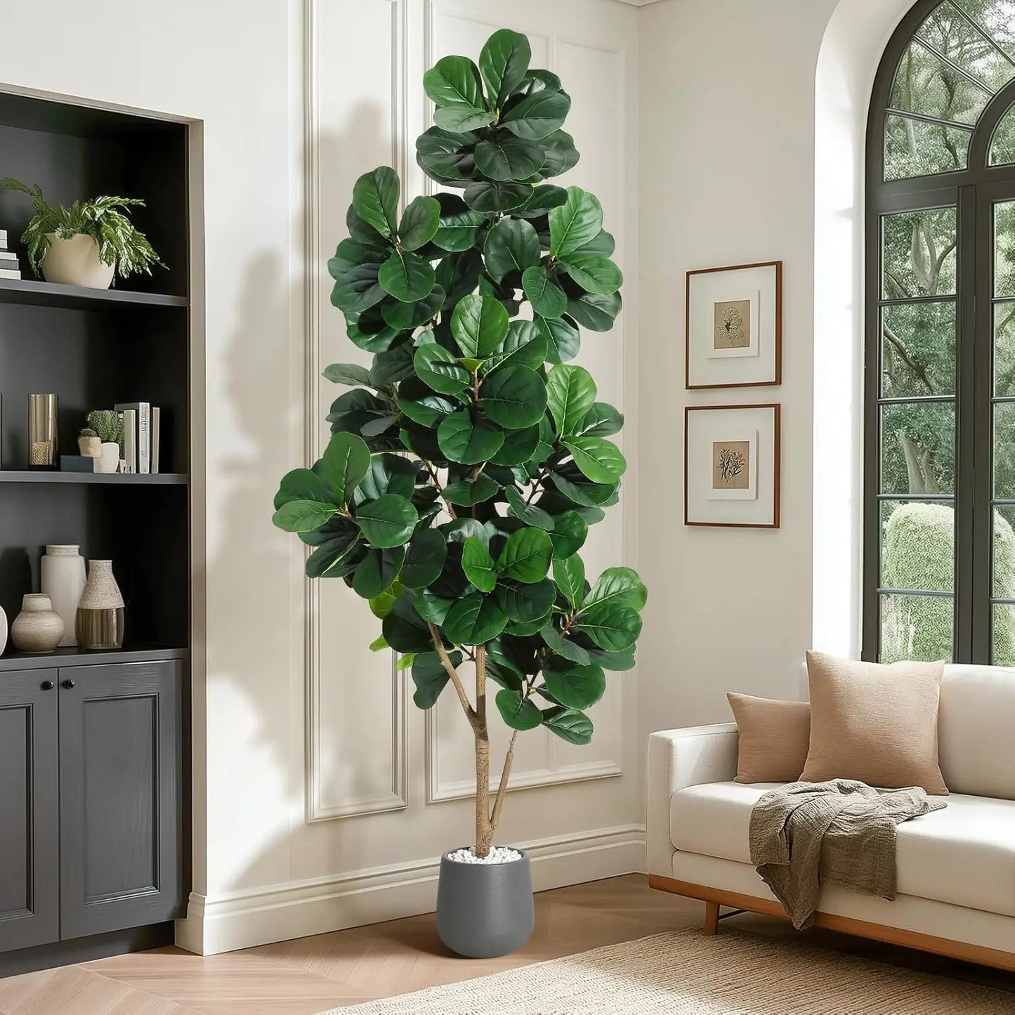 Guangdong Fiddle Leaf Fig Tree Realistic Artificial Planter