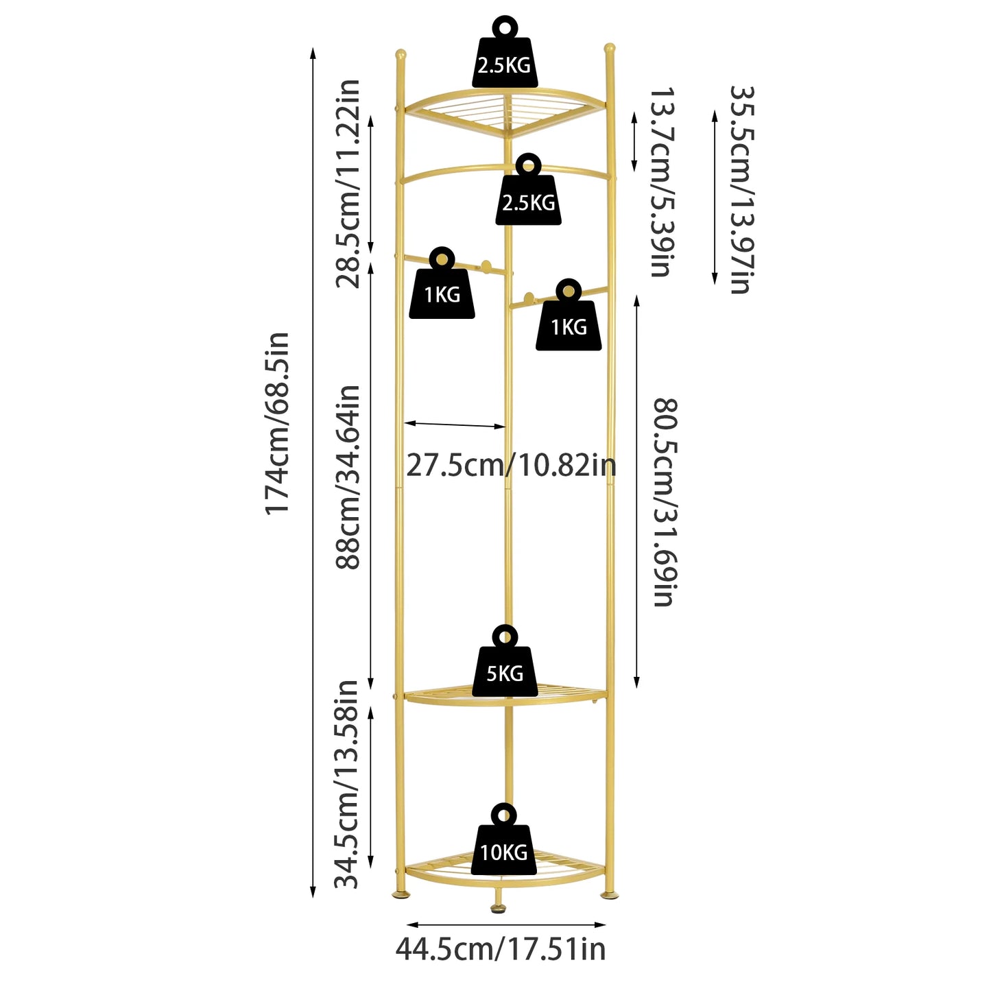 Metal Corner Coat Stand Clothes Rack with Storage Shelf Free Standing Garment Rack Hall Tree