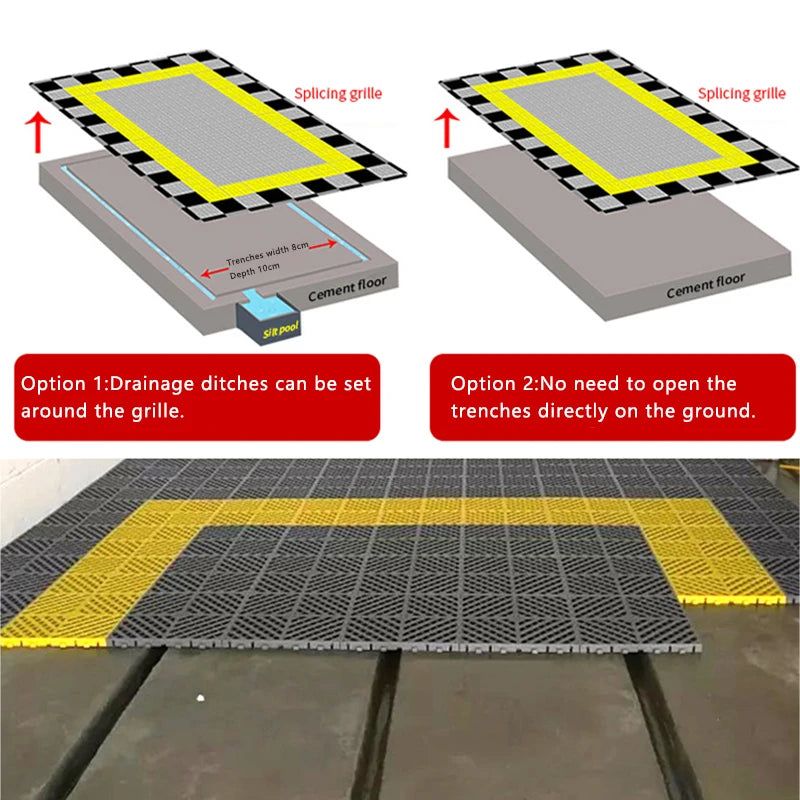 Hign-concerned Garage Floor Mats 25 Pack For Car Wash Tiles