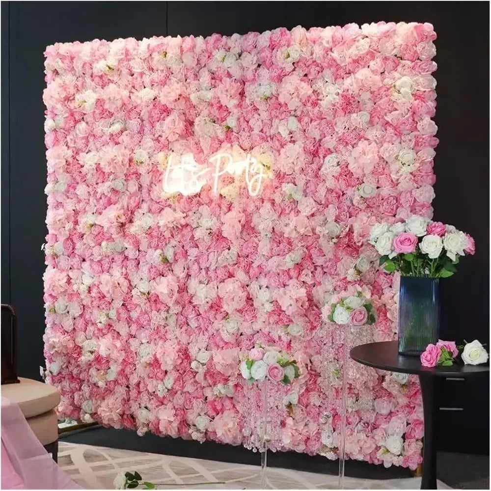 Zhejiang 12Pcs Artificial Roses Wall Panel 3D Backdrop