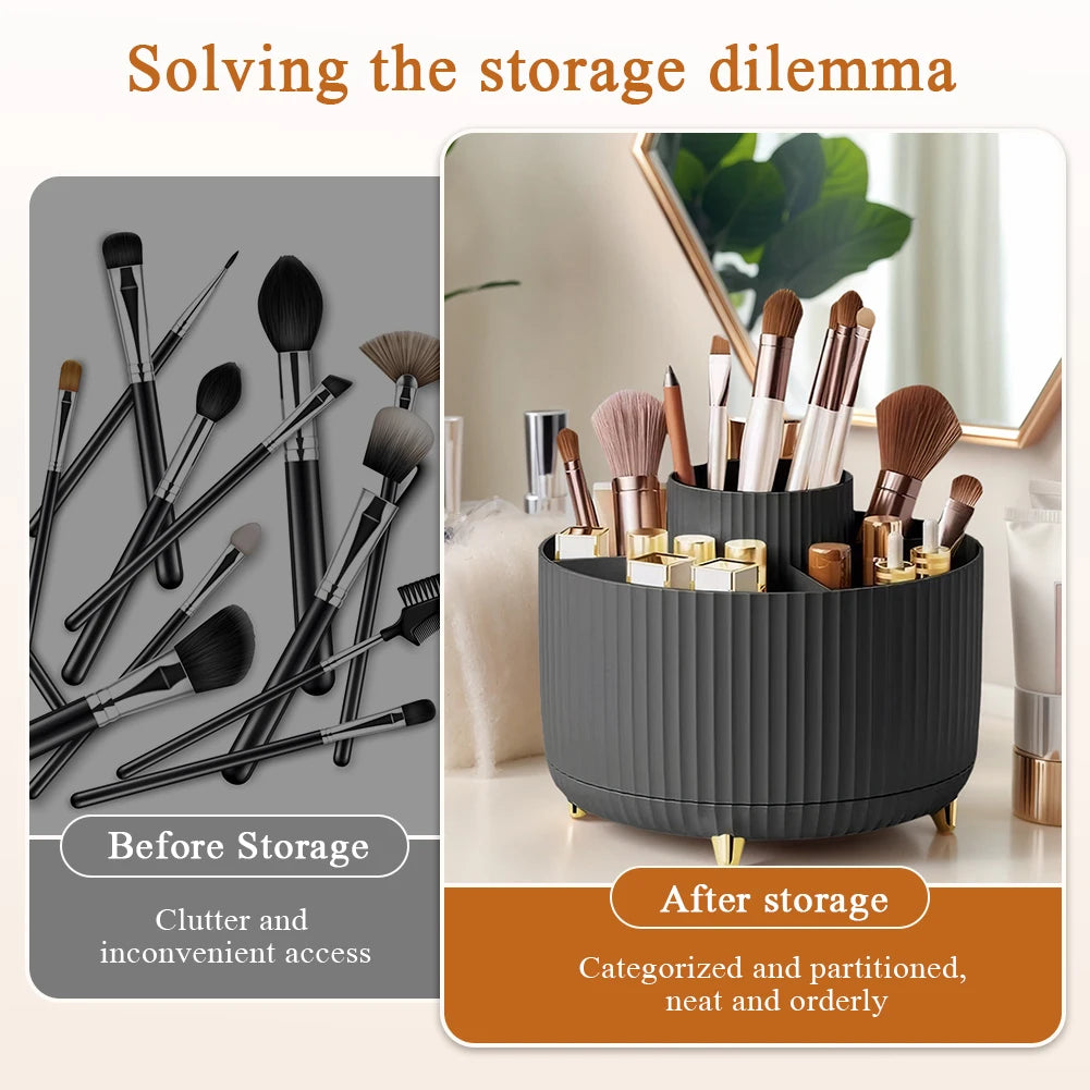 Alloet 360 Degree Rotating Cosmetic Organizer With 5 Compartments