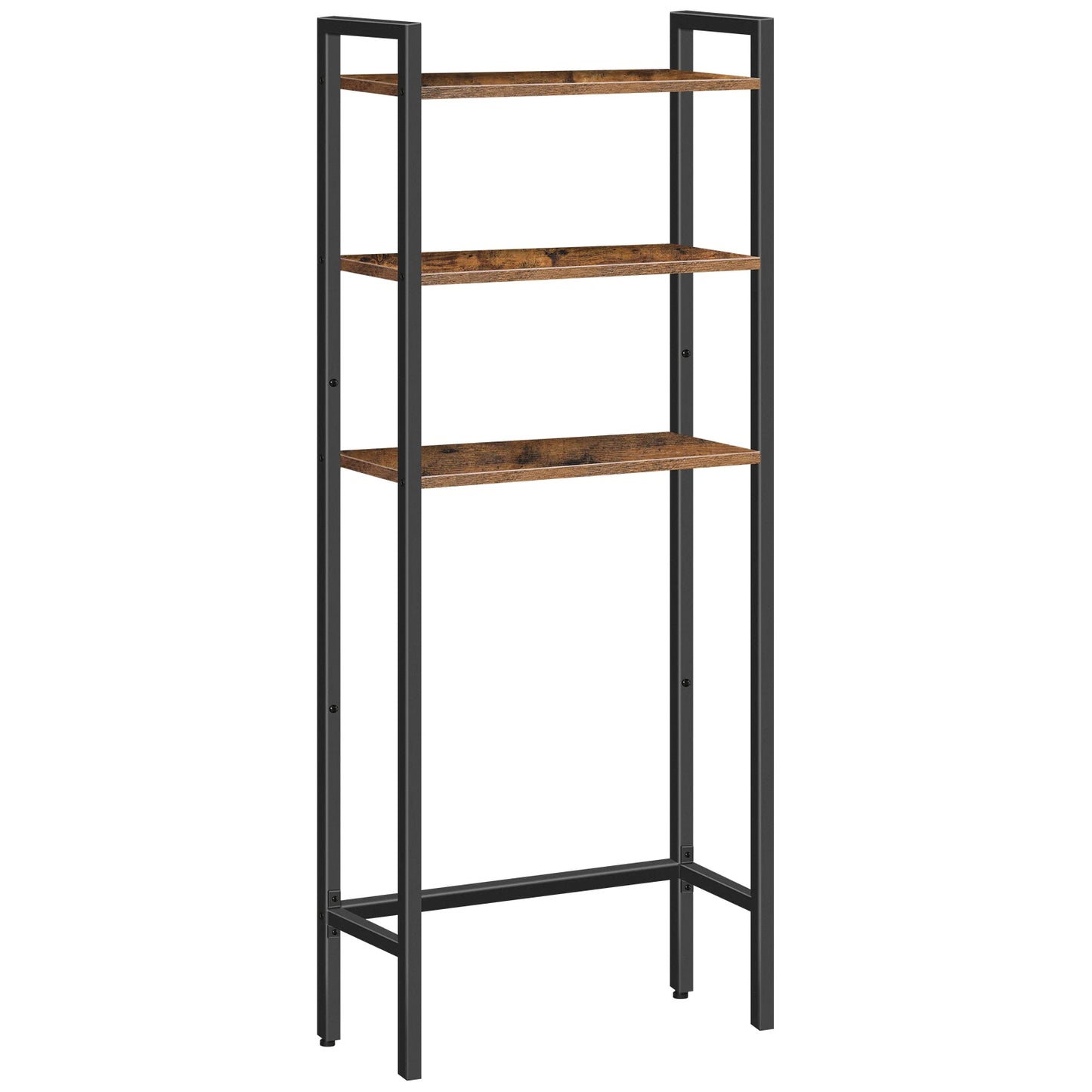 HOOBRO Over The Toilet Storage Rack 3-Tier Industrial Bathroom Organizer Toilet Shelves Space Saver with Multi-Functional Brown