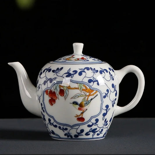 Elegant Chinese Style Teapot, Household Ceramic Teaware, Beautiful Making Tea Pot, Blue and White Porcelain Drinkware, 310ml