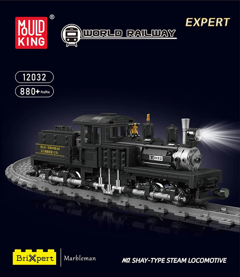 Mould King 12032 RC Shay Type Steam Locomotive Building Block