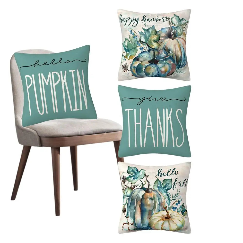 Fall Pillow Covers Set Of 4 Fall Decorative Throw Pillow Covers 18x18inch Thanksgiving Couch Linen Decorations For Sofa Living