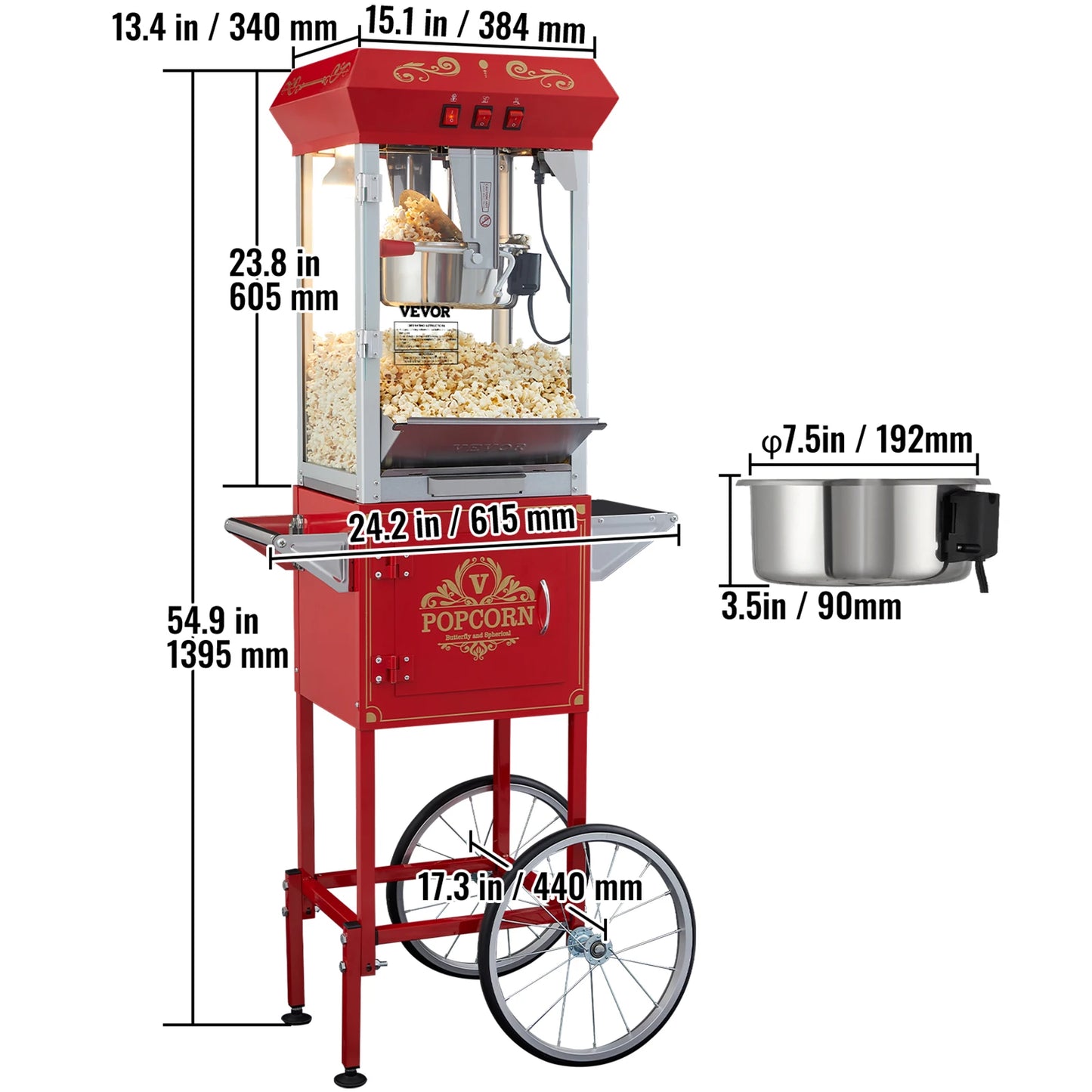 SucceBuy Electric Popcorn Maker Commercial Popper Machine