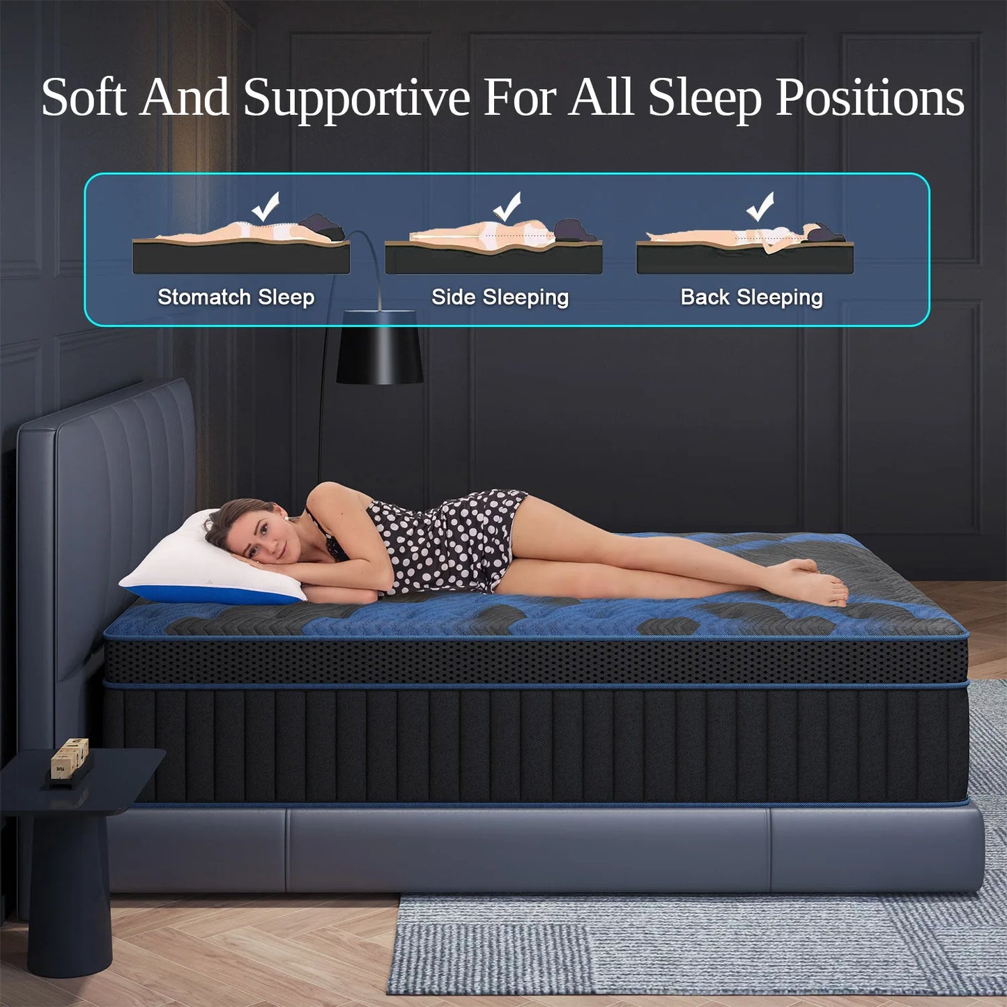 Sweetlove Gel Memory Foam Hybrid Pocket Spring Mattress Medium Firm