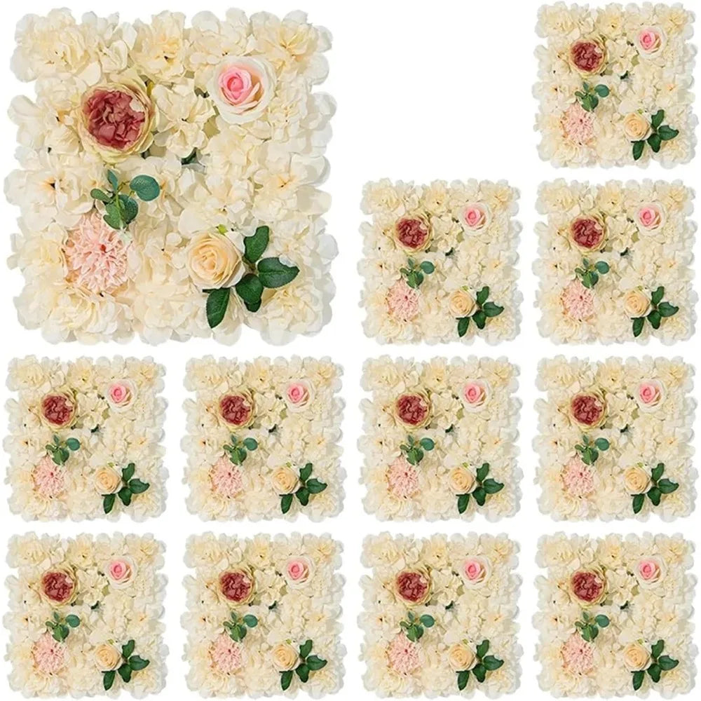Zhejiang 12Pcs Artificial Roses Wall Panel 3D Backdrop