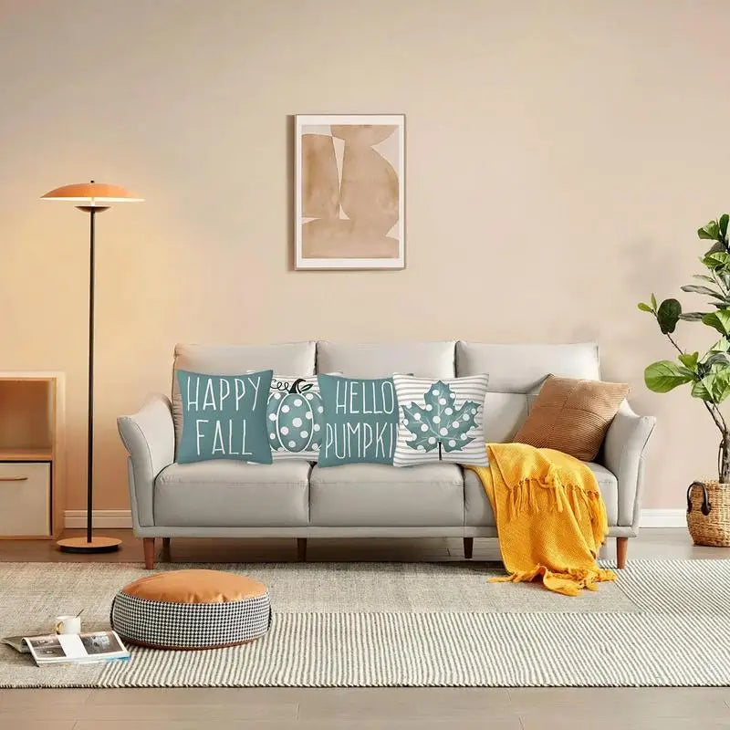 Fall Pillow Covers Set Of 4 Fall Decorative Throw Pillow Covers 18x18inch Thanksgiving Couch Linen Decorations For Sofa Living