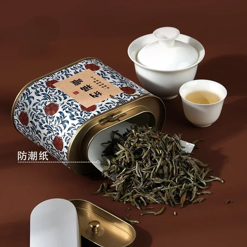 Exquisite Tin Tea Storage Can Airtight Round Container