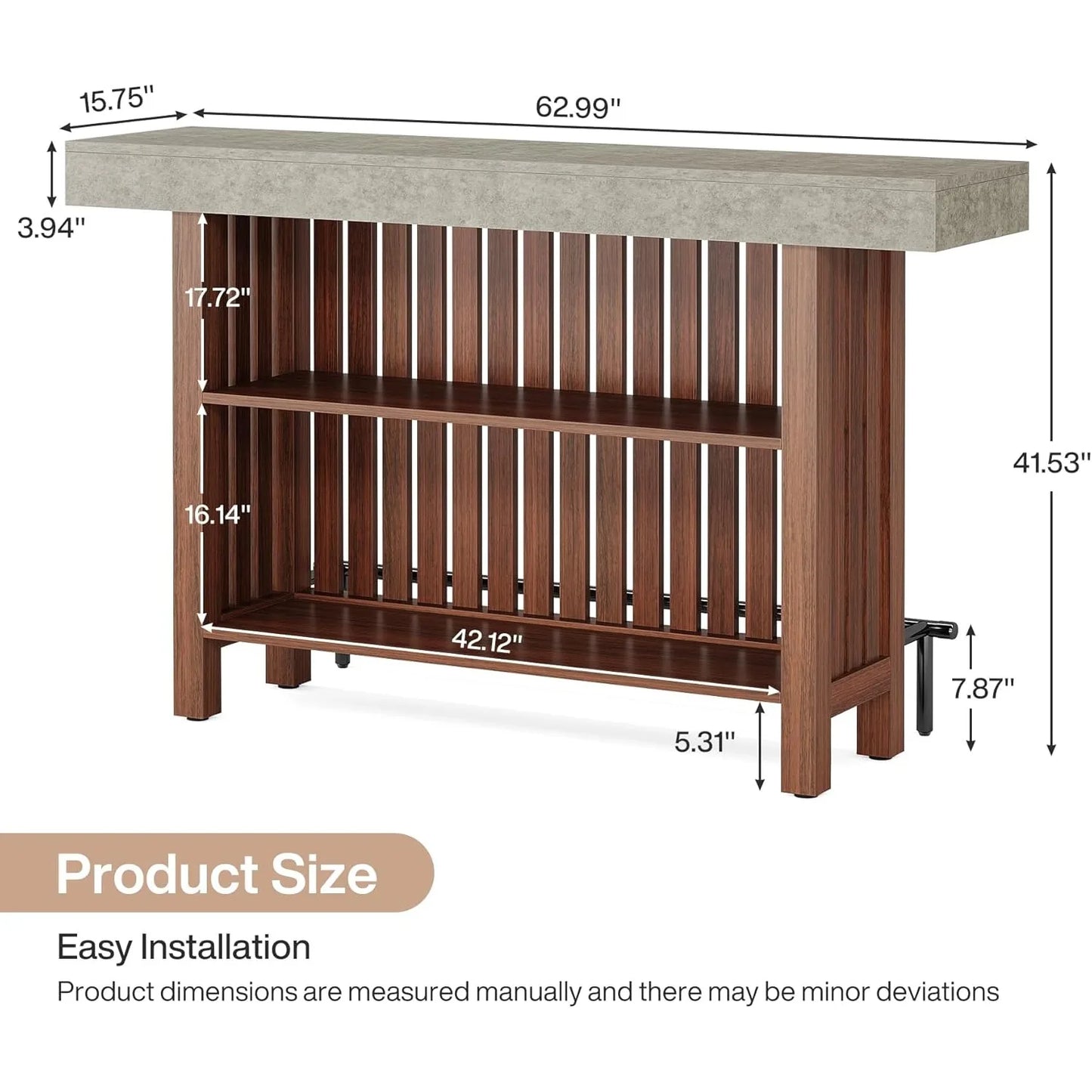 LITTLE TREE Modern Home Bar Cabinet Two-Tier Pub Table