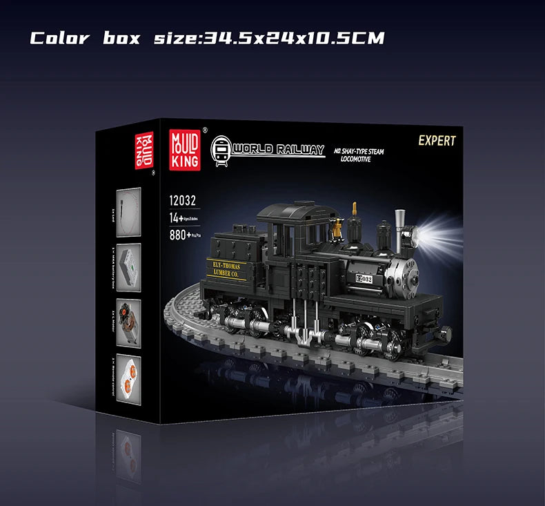 Mould King 12032 RC Shay Type Steam Locomotive Building Block