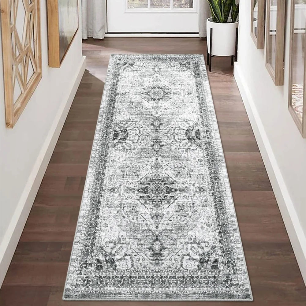 HobbyLane Washable Hallway Runner Geometric Rug Anti Slip