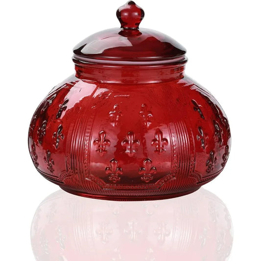 Vintage Glass Cookie And Candy Jars For Food Storage Lids