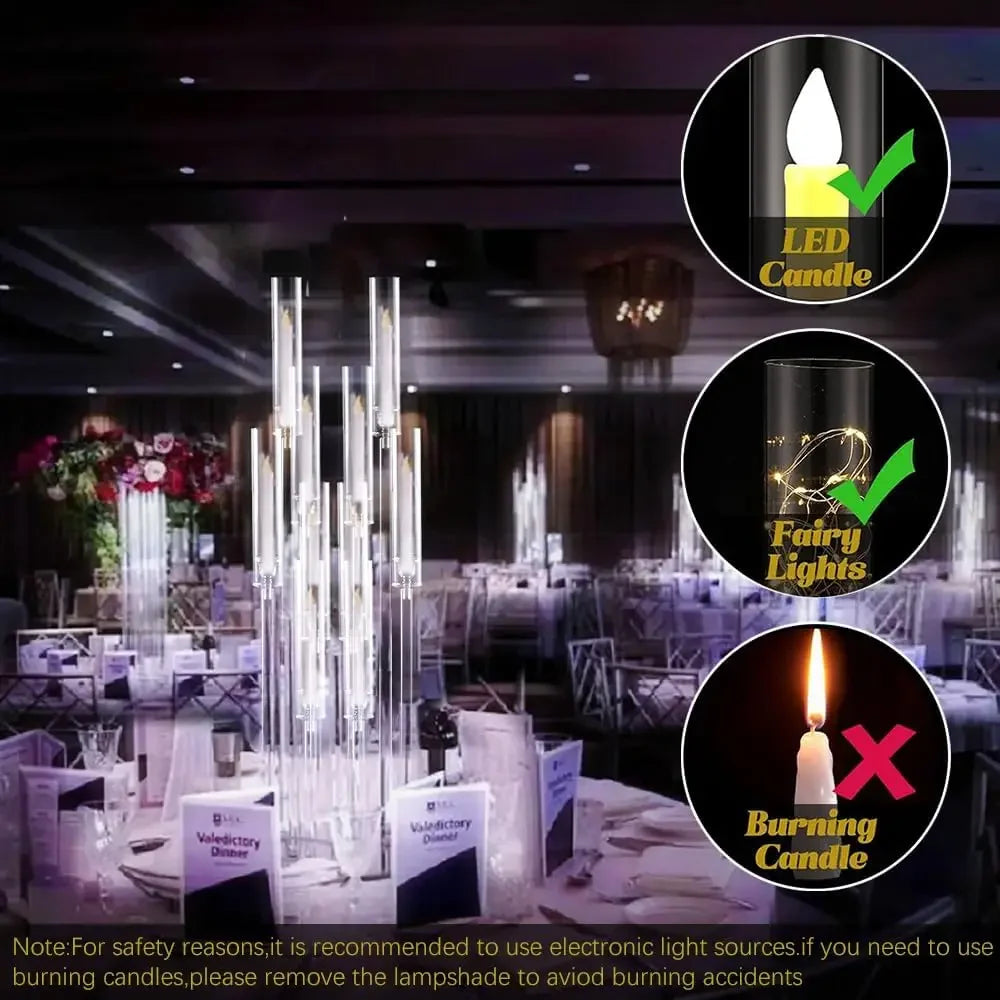 Hign-concerned 10 Arm Acrylic Candelabra Centerpiece