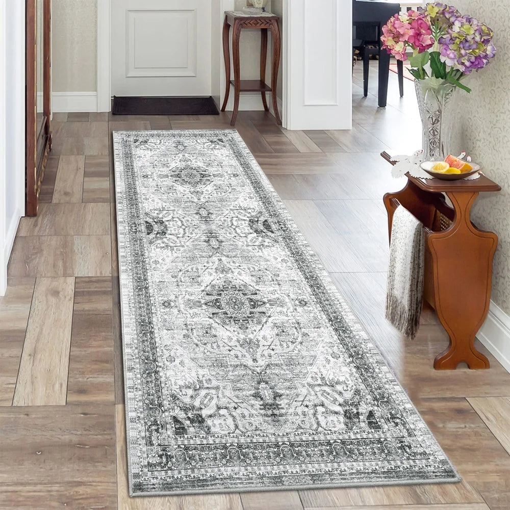 HobbyLane Washable Hallway Runner Geometric Rug Anti Slip