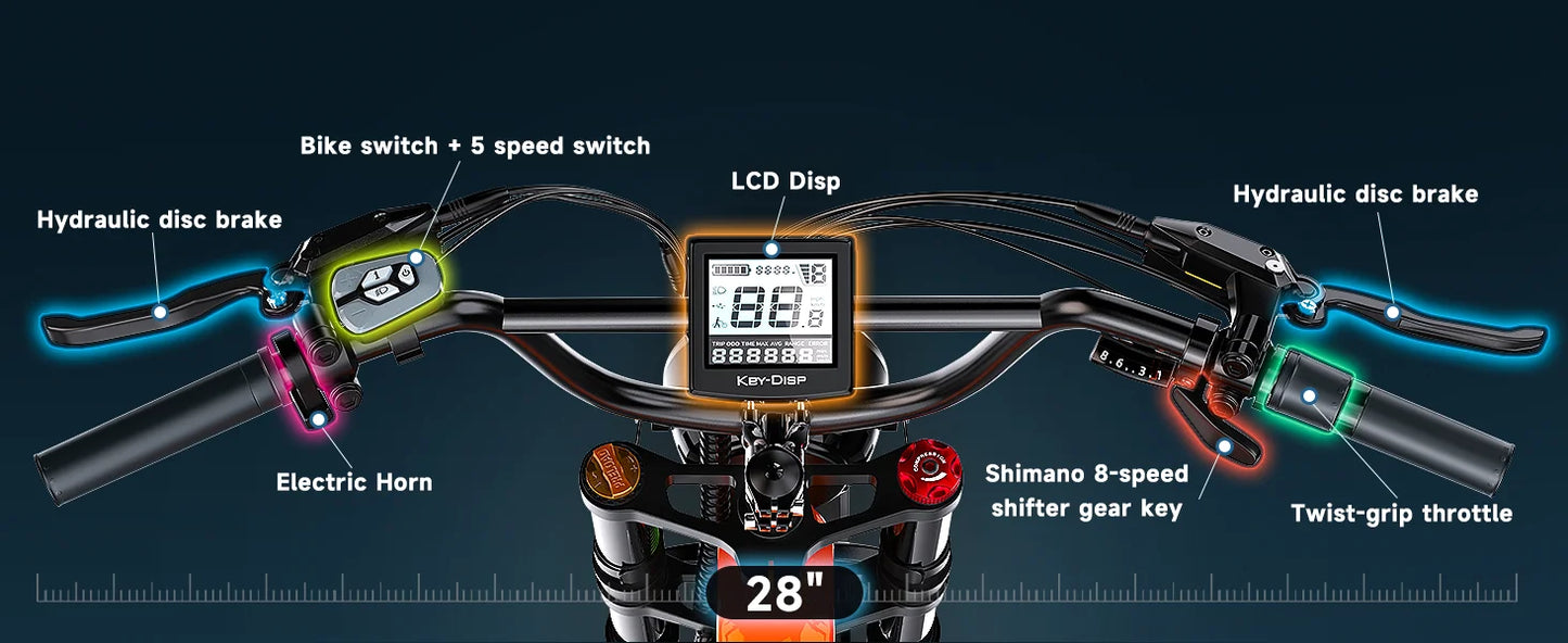 CYBERVELO EK6 Peak Folding Electric Bike 2000W 35MPH 100 Miles