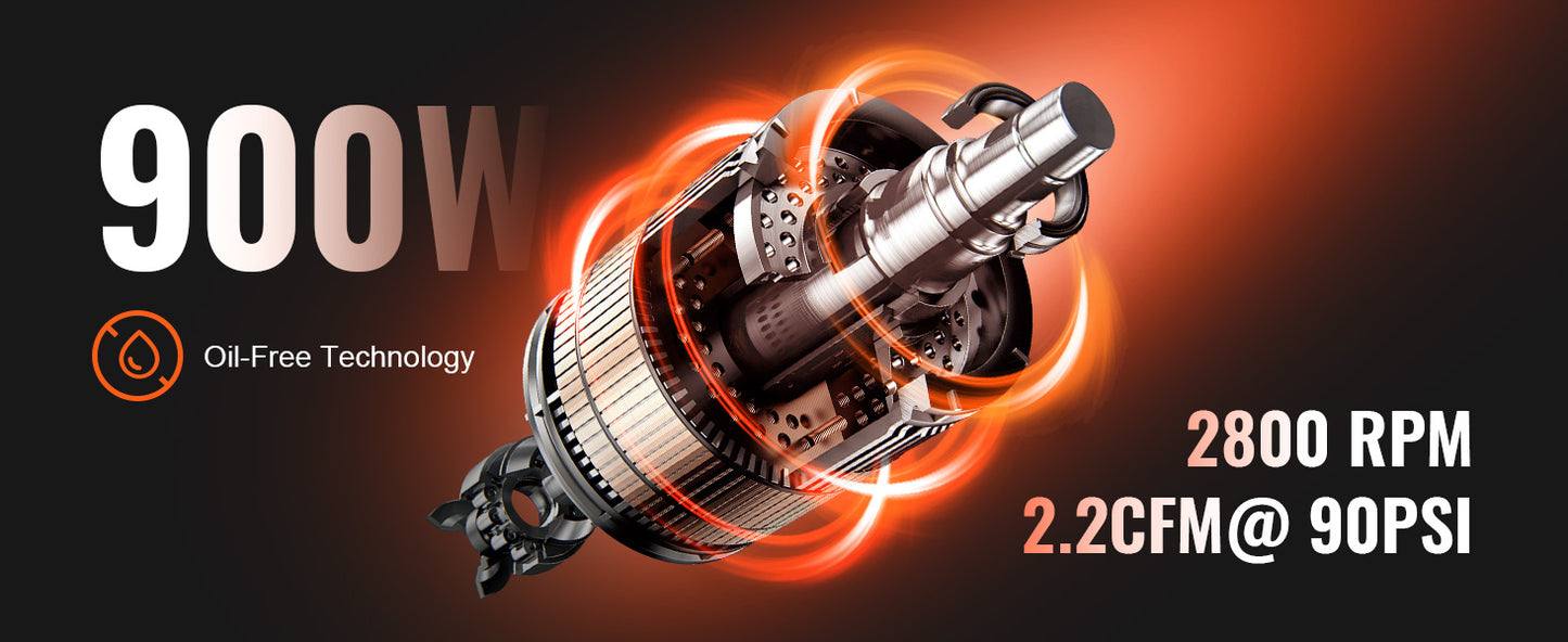 VEVOR Silent Air Compressor 900W 1450W 1800W For Home Use