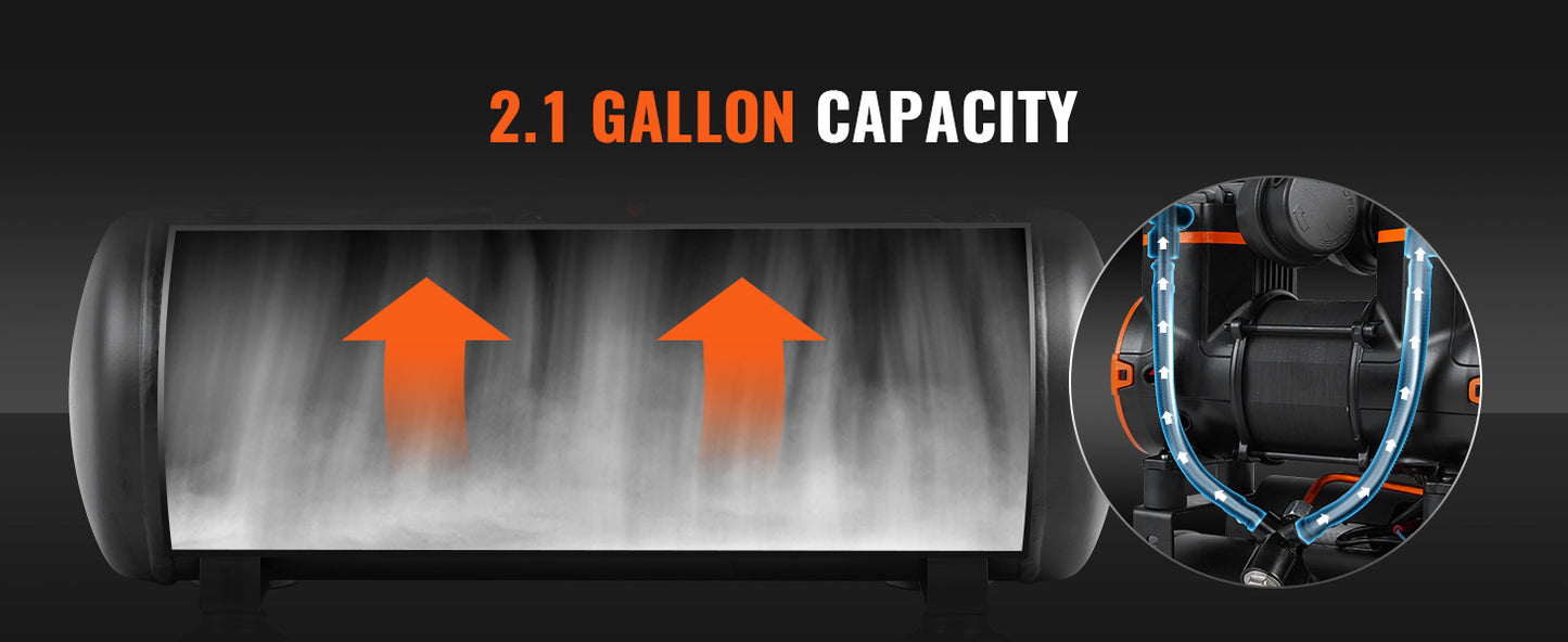 VEVOR Silent Air Compressor 900W 1450W 1800W For Home Use