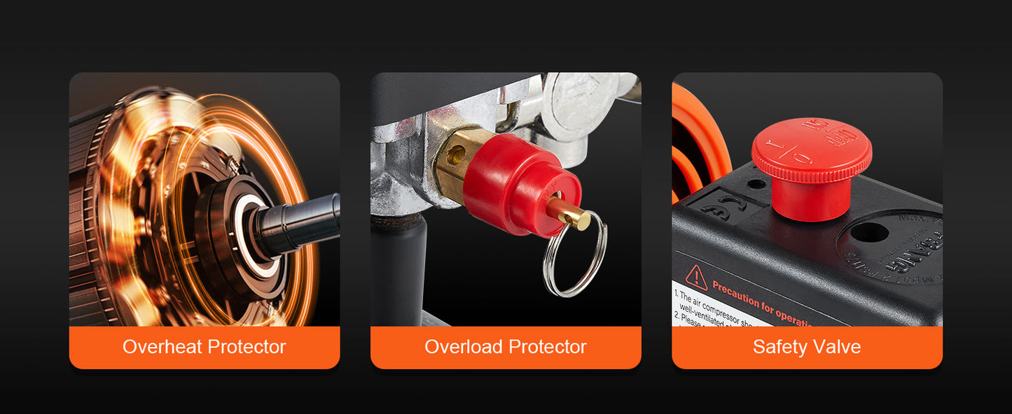 VEVOR Silent Air Compressor 900W 1450W 1800W For Home Use