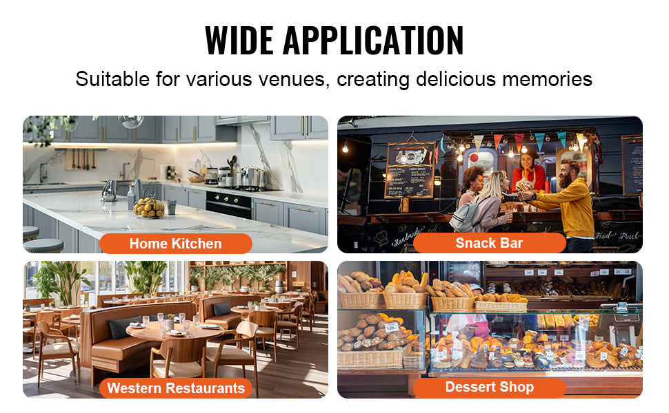 VEVOR SucceBuy Egg Bubble Waffle Maker Rotatable Dual Pan