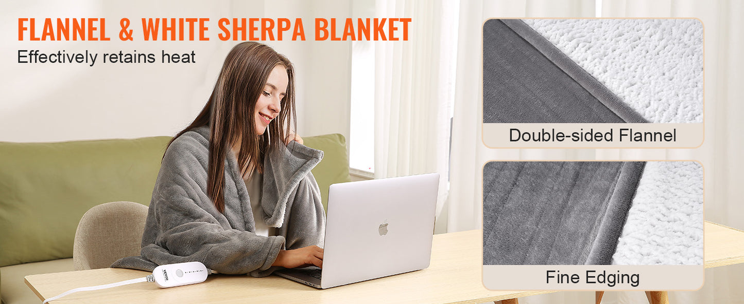 SucceBuy Heated Blanket Electric Throw With 3 Hour Auto Off