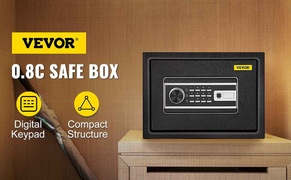 SucceBuy Fingerprint Locks Safe Deposit Box 0.8/1.7/2.1 Cubic Feet Digital Electronic Secret Hidden Piggy Bank for Money Guns