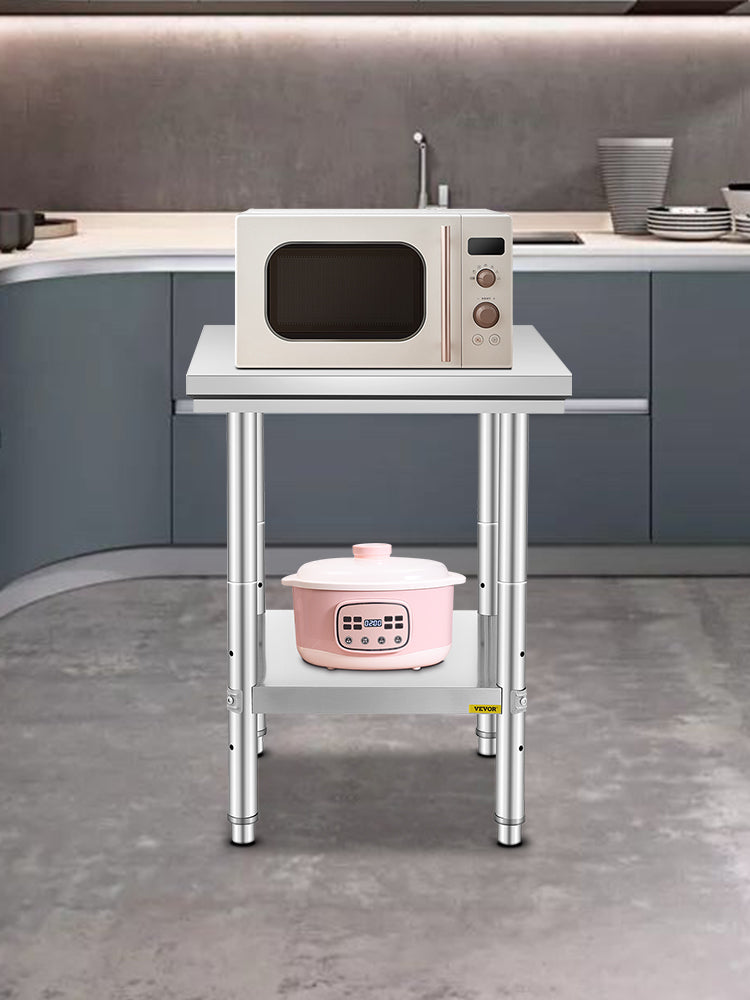 SucceBuy Stainless Steel Kitchen Workbench With Undershelf